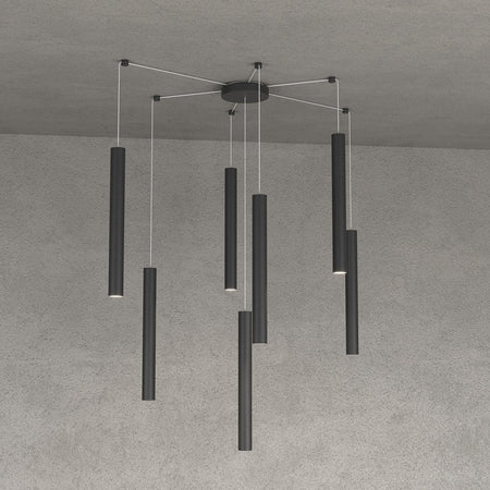 Lampadario Top light ROUND TUBE 1174 S7 GU10 LED cilindro metallo classico moderno