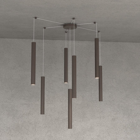 Lampadario Top light ROUND TUBE 1174 S7 GU10 LED cilindro metallo classico moderno