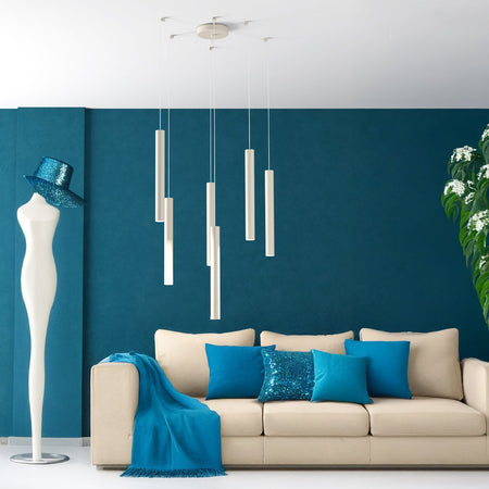 Lampadario Top light ROUND TUBE 1174 S6 GU10 LED cilindro metallo classico moderno