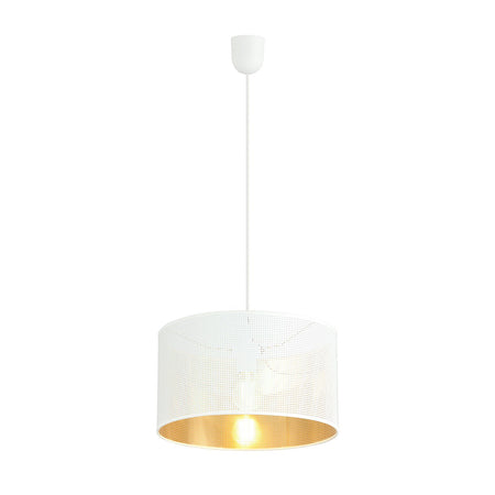 Sospensione Minimal 1 Luce Aston In Acciaio Bianco E Oro