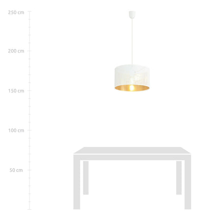 Sospensione Minimal 1 Luce Aston In Acciaio Bianco E Oro