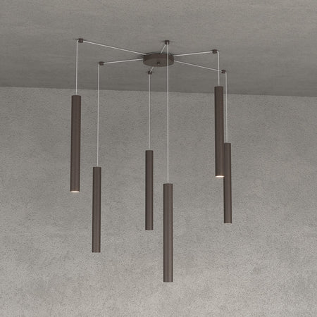 Lampadario Top light ROUND TUBE 1174 S6 GU10 LED cilindro metallo classico moderno