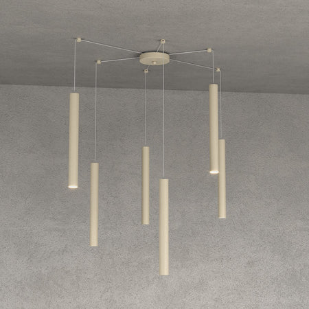 Lampadario Top light ROUND TUBE 1174 S6 GU10 LED cilindro metallo classico moderno