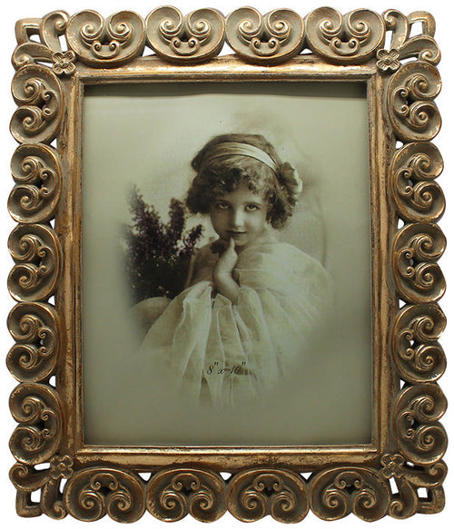 Biscottini Biscottini Portafoto appoggio resina oro anticato 30x2x35 foto 20x25 o 25x20