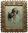 Biscottini Portafoto da appoggio verticale/orizzontale in resina finitura oro anticata L30xPR2xH35 cm
