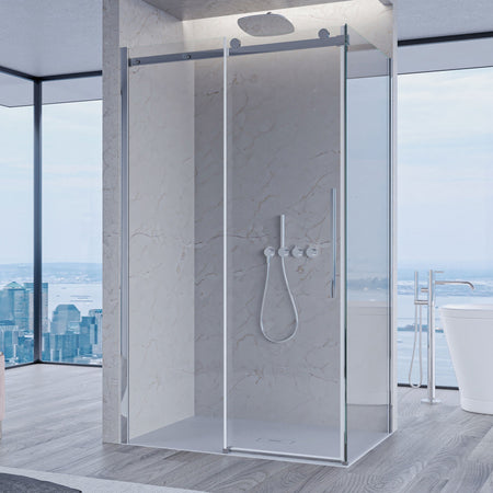 Box Doccia due lati Trasparente anticalcare porta scorrevole H195 8mm EUCLIDE