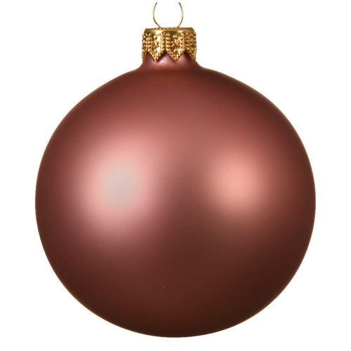 Palline per albero di Natale in vetro decorate color Rosa Velluto Opaco