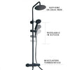 Colonna doccia nera con soffione miscelatore Termostatico Piave Black