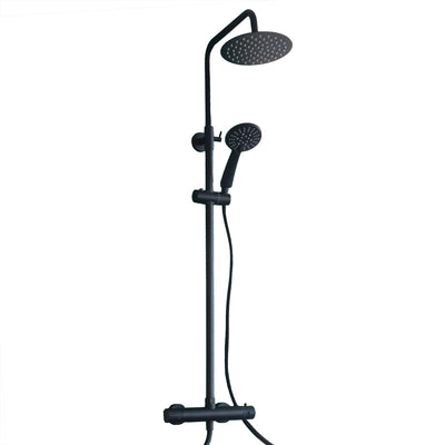 Colonna doccia nera con soffione miscelatore Termostatico Piave Black