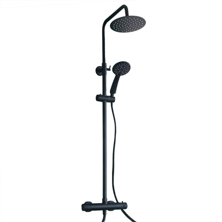 Colonna doccia nera con soffione miscelatore Termostatico Piave Black