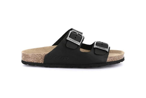 Grunland ciabatta donna due fasce nero CB3030