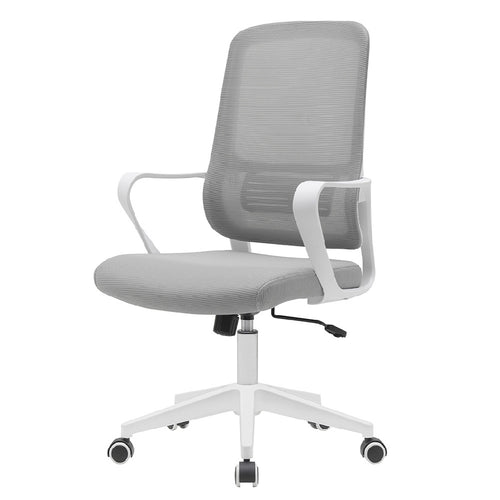 Sedia Poltrona da Ufficio Scrivania Girevole Altezza Regolabile 98-108cm Traspirante