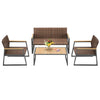 Set da Goardino Salotto, 2 Poltrene e Tavolino in Polyrattan uso Esterno Interno
