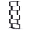 Scaffale Libreria 6 Ripiani 80x24 H190 cm Design Moderno Nero Casa Ufficio Lavoro