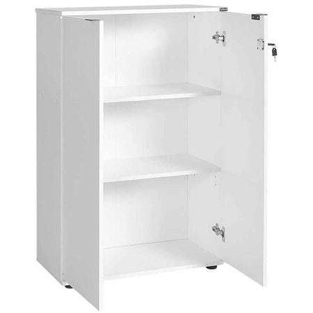 Mobile Archiviazione Ufficio 2Ante 3Ripiani 72x34 H109 cm con Chiave Bianco