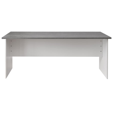 Scrivania per Ufficio in Legno Bianco e Grigio Postazione Lavoro Studio 160x80cm