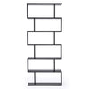 Scaffale Libreria 6 Ripiani 80x24 H190 cm Design Moderno Nero Casa Ufficio Lavoro