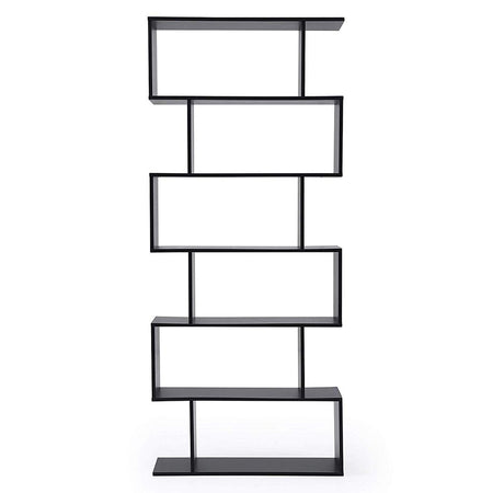 Scaffale Libreria 6 Ripiani 80x24 H190 cm Design Moderno Nero Casa Ufficio Lavoro