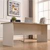 Scrivania per Ufficio in Legno Bianco e Grigio Postazione Lavoro Studio 160x80cm