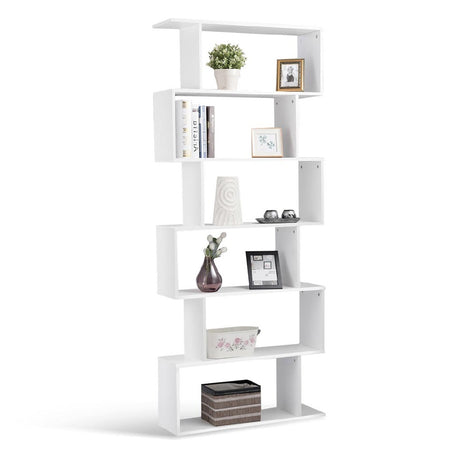 Scaffale Libreria 6 Ripiani 80x24 H190 cm Design Moderno Bianco Casa Ufficio Lavoro