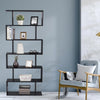 Scaffale Libreria 6 Ripiani 80x24 H190 cm Design Moderno Nero Casa Ufficio Lavoro