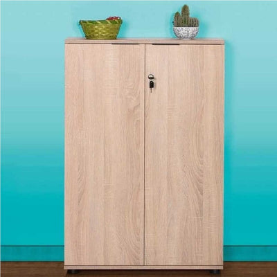 Mobile Archiviazione Ufficio 2Ante 3Ripiani 72x34 H109 cm con Chiave Quercia