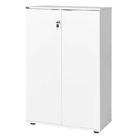 Mobile Archiviazione Ufficio 2Ante 3Ripiani 72x34 H109 cm con Chiave Bianco