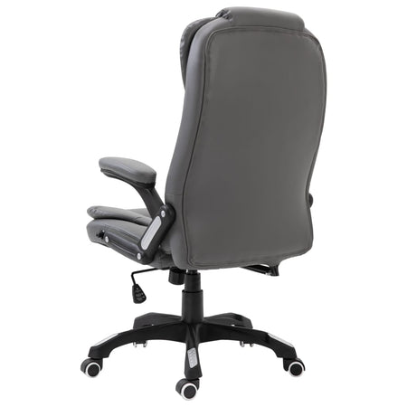 Sedia da Ufficio Antracite in Similpelle Seduta Ergonomica con braccioli e Ruote