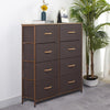 Mobile Cassettiera 8 Cassetti Metallo Legno e Tessuto 81x30 H 96cm Casa Ufficio Marrone