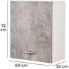Mobile Cucina Pensile 1 Anta Componibile in Legno Colore Grigio 60x32 H72cm