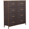 Mobile Cassettiera 8 Cassetti Metallo Legno e Tessuto 81x30 H 96cm Casa Ufficio Marrone