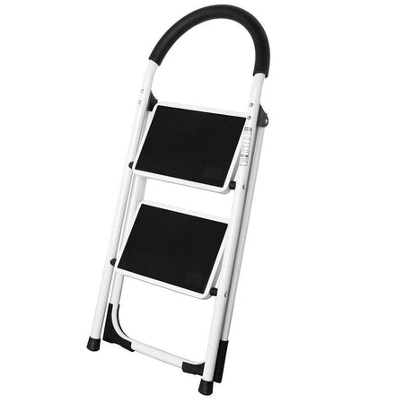 Scala Sgabello Pieghevole 2 Gradini Antiscivolo Metallo Verniciato max 150kg