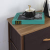 Mobile Cassettiera 8 Cassetti Metallo Legno e Tessuto 81x30 H 96cm Casa Ufficio Marrone