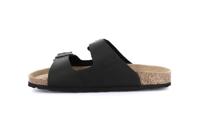 Grunland ciabatta donna due fasce nero CB3030