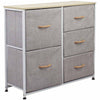 Mobile Cassettiera 5 Cassetti Metallo Legno e Tessuto 80x29 H 71cm Casa Ufficio