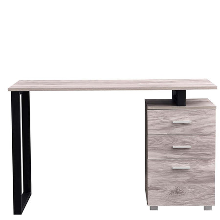 Scrivania in Legno con Cassettiera integrata Porta Pc Computer 120x50cm Grigio