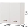 Pensile da Cucina Scolapiatti Sistema Raccogli Gocce Mobile Colore Bianco 80cm