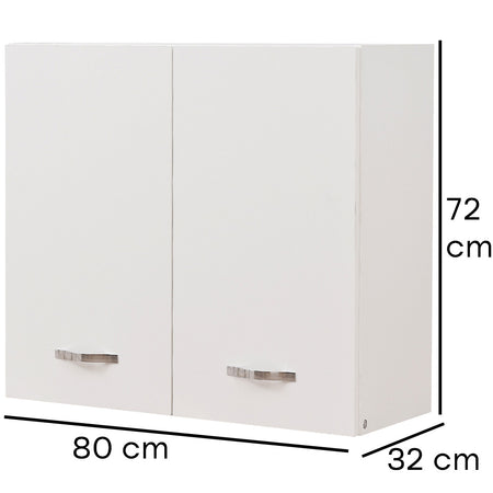 Pensile da Cucina Scolapiatti Sistema Raccogli Gocce Mobile Colore Bianco 80cm