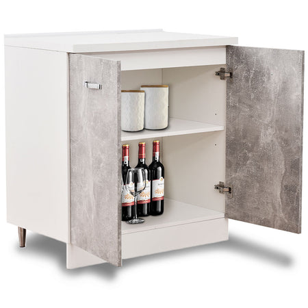 Mobile Cucina Base 2 Ante Componibile in Legno Colore Grigio 80x50 H85cm