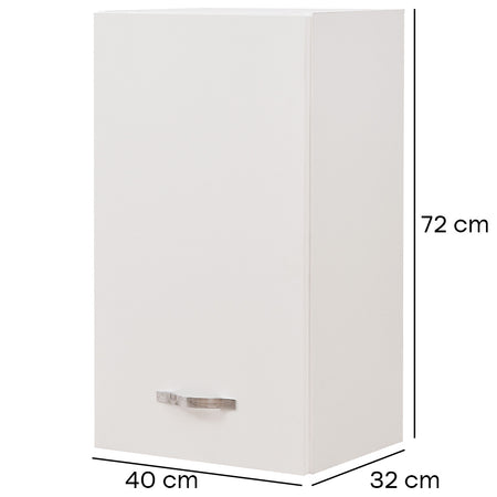 Mobile Cucina Pensile 1 Anta Componibile in Legno Colore Bianco 40x32 H72cm