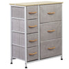Mobile Cassettiera 7 Cassetti Metallo Legno e Tessuto 61x30 H 72cm Casa Ufficio
