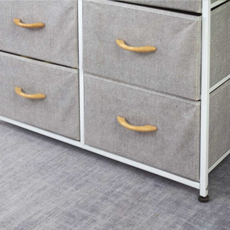 Mobile Cassettiera 8 Cassetti Metallo Legno e Tessuto 81x30 H 96cm Casa Ufficio