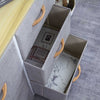Mobile Cassettiera 5 Cassetti Metallo Legno e Tessuto 80x29 H 71cm Casa Ufficio