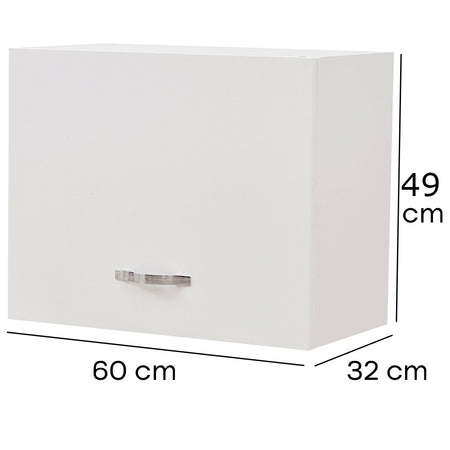 Mobile Cucina Pensile 1 Anta Componibile in Legno Colore Bianco 60x32 H49cm