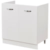 Mobile Cucina Sottolavello Componibile in Legno Colore Bianco con 2 Ante 80cm