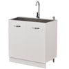 Mobile Cucina Sottolavello Componibile in Legno Colore Bianco con 2 Ante 80cm