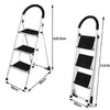 Scala Sgabello Pieghevole 3 Gradini Antiscivolo Metallo Verniciato max 150kg
