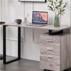 Scrivania in Legno con Cassettiera integrata Porta Pc Computer 120x50cm Grigio