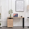 Scrivania in Legno con Cassettiera integrata Porta Pc Computer 120x50cm Quercia Chiaro