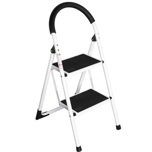 Scala Sgabello Pieghevole 2 Gradini Antiscivolo Metallo Verniciato max 150kg